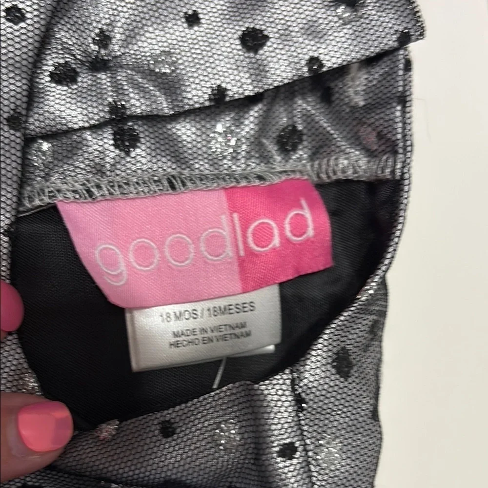 Good Lad Silver and Black Polka Dot Dress